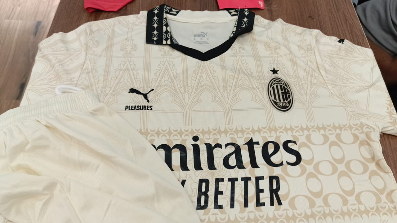 AC Milan X Pleasures Fourth Kit Football Jersey 23/24 Set
